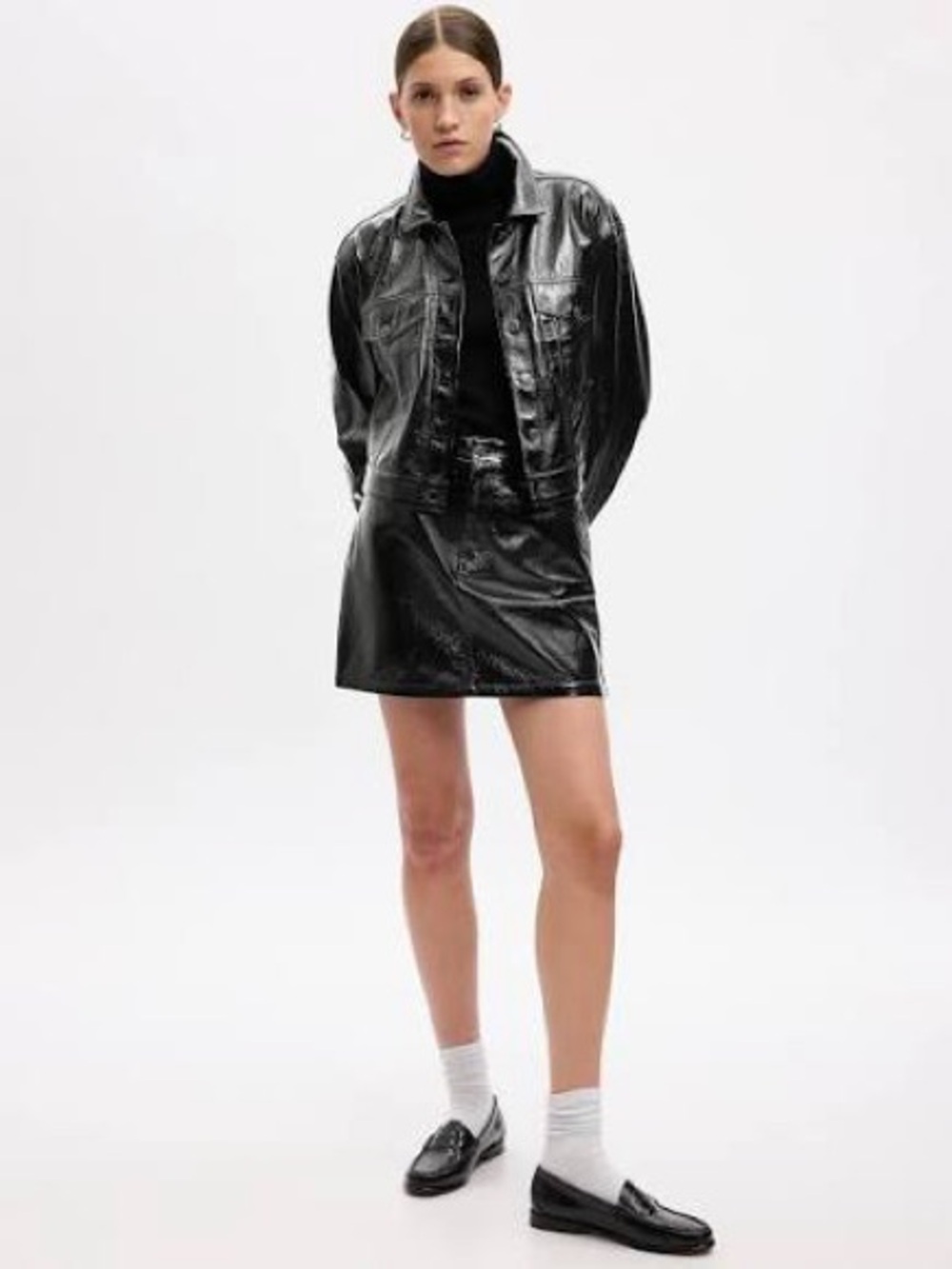 GAP Vegan Patent Leather Mini Skirt - Size 28